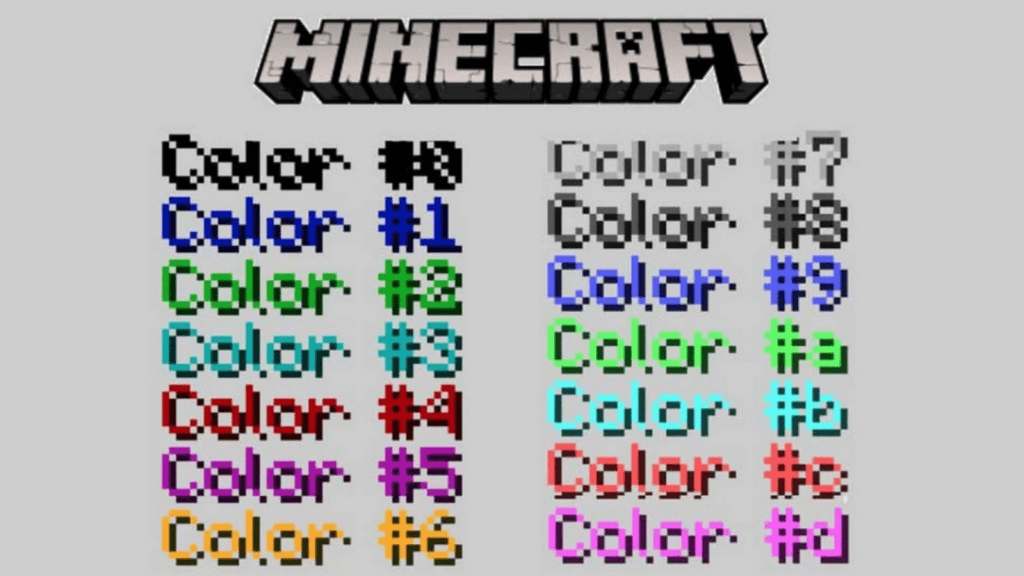 Minecraft Renk Kodları Minecraft Bilgi